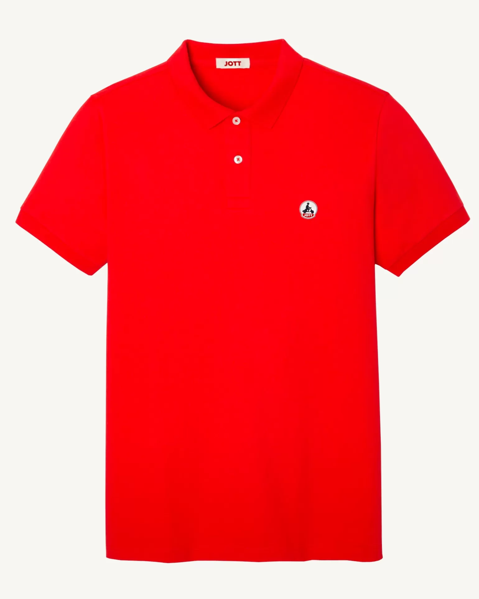 Men JOTT Organic Cotton Polo Shirt Bright Red Marbella