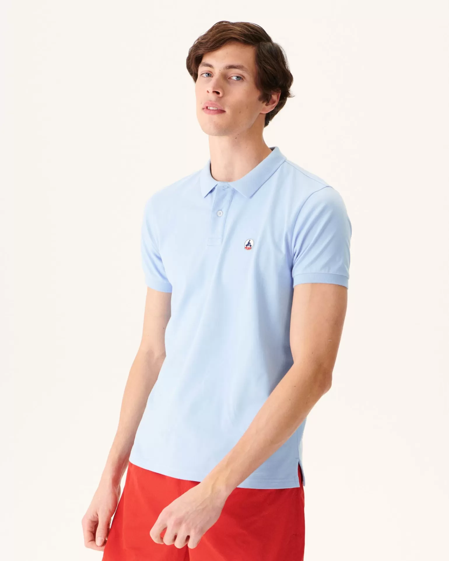 Men JOTT Organic Cotton Polo Shirt Light Blue Marbella