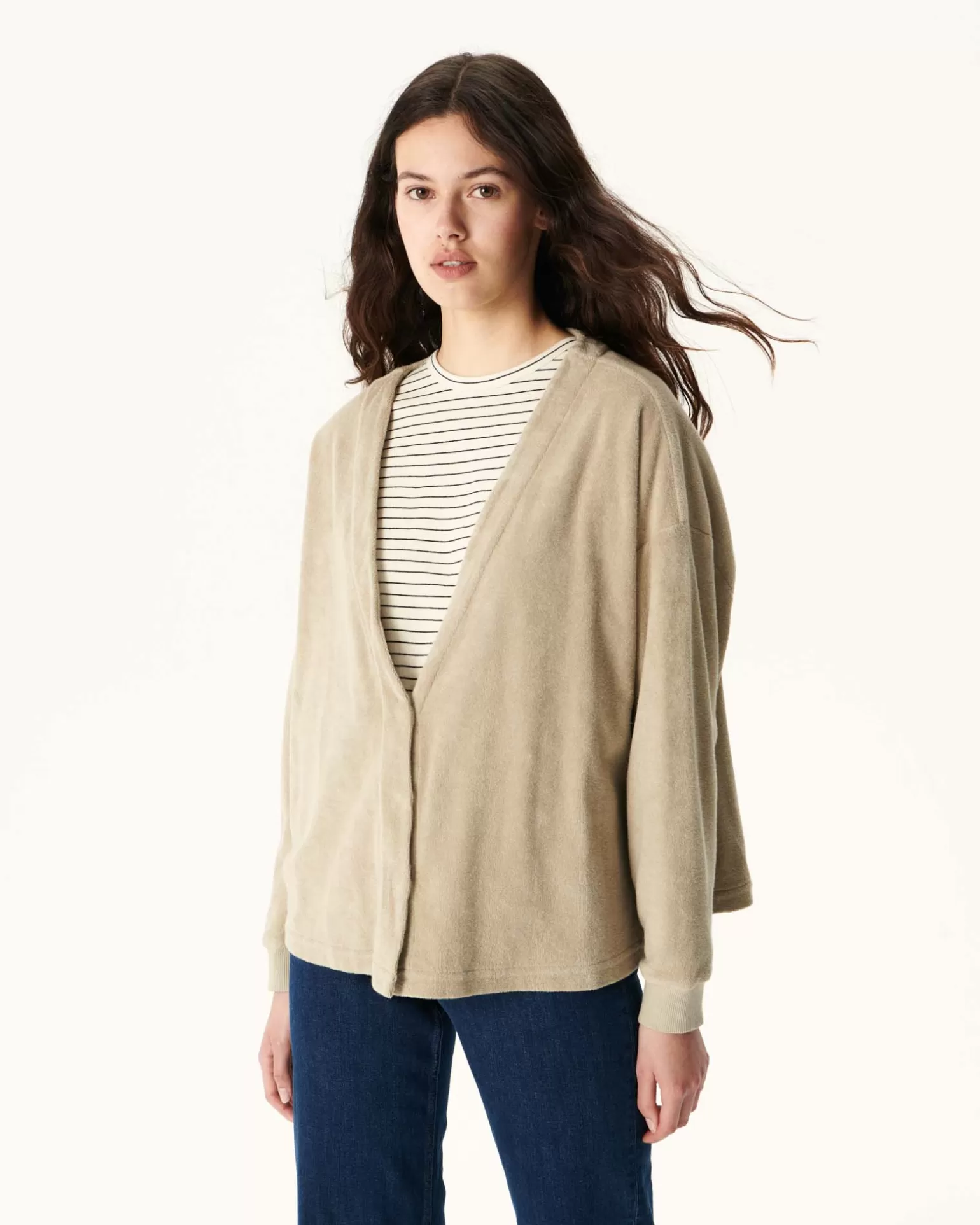 Women JOTT Pamplona Beige Long Sleeve Cardigan