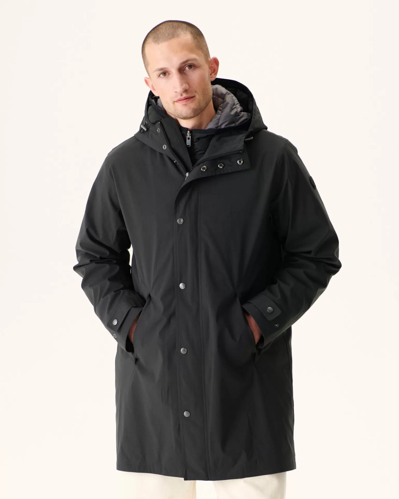 Men JOTT Reversible 5-In-1 Hooded Parka Black Gobi