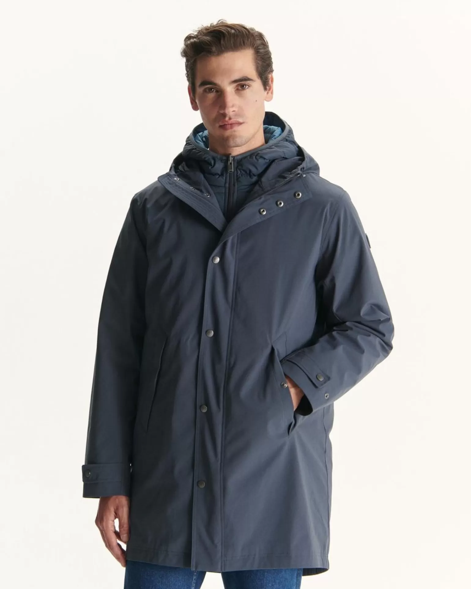 Men JOTT Reversible 5-In-1 Hooded Parka Navy Gobi