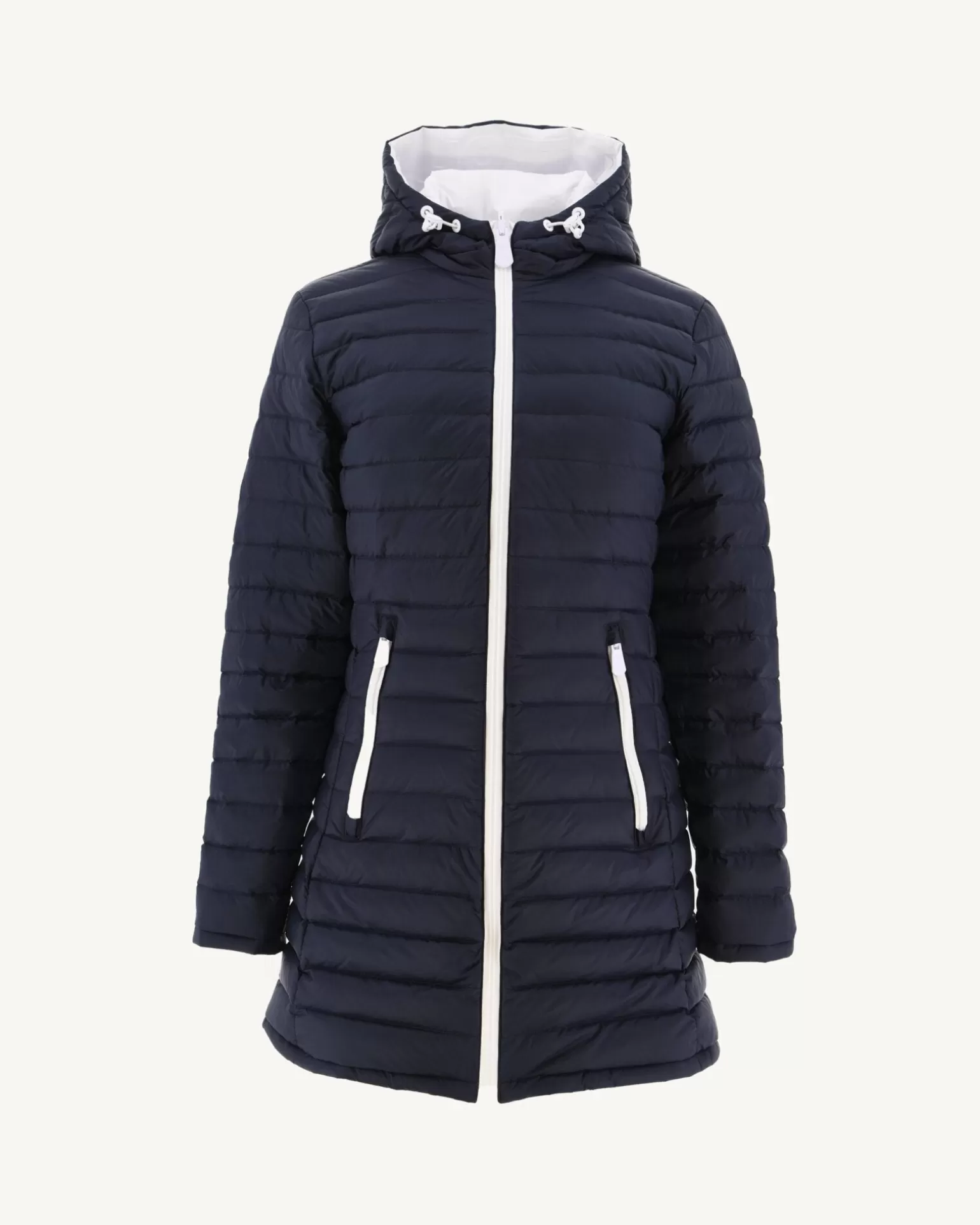 Women JOTT Reversible Down Jacket White/Moscow Navy