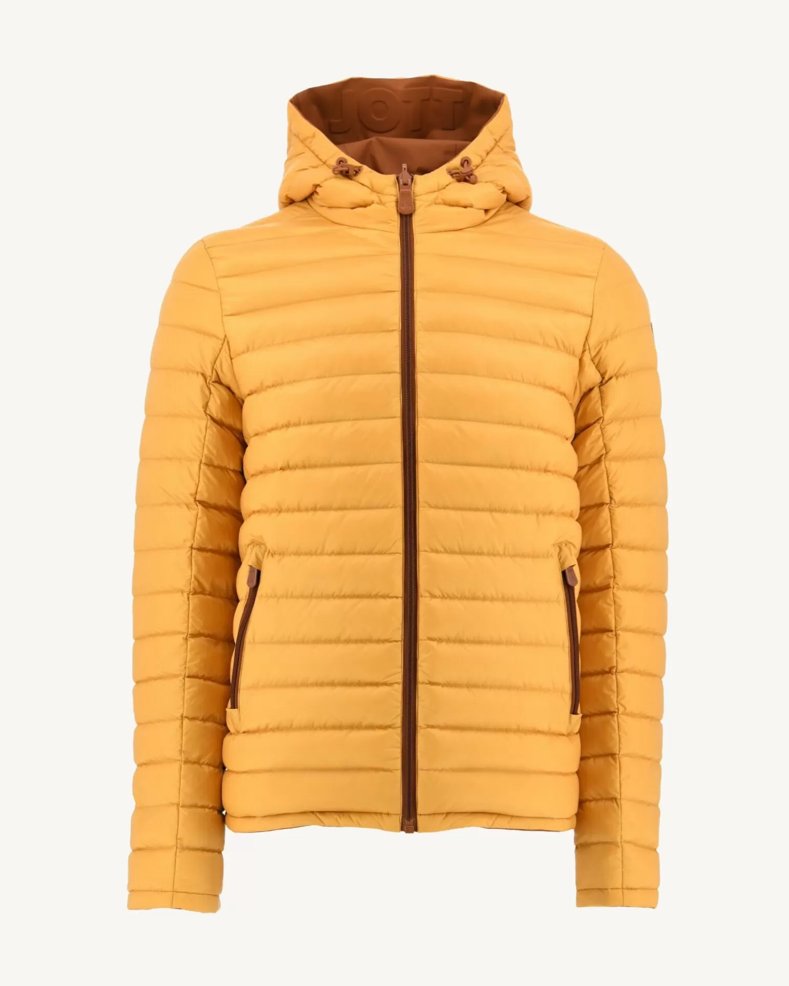 Men JOTT Reversible Hooded Down Jacket Caramel/Mustard Bergen