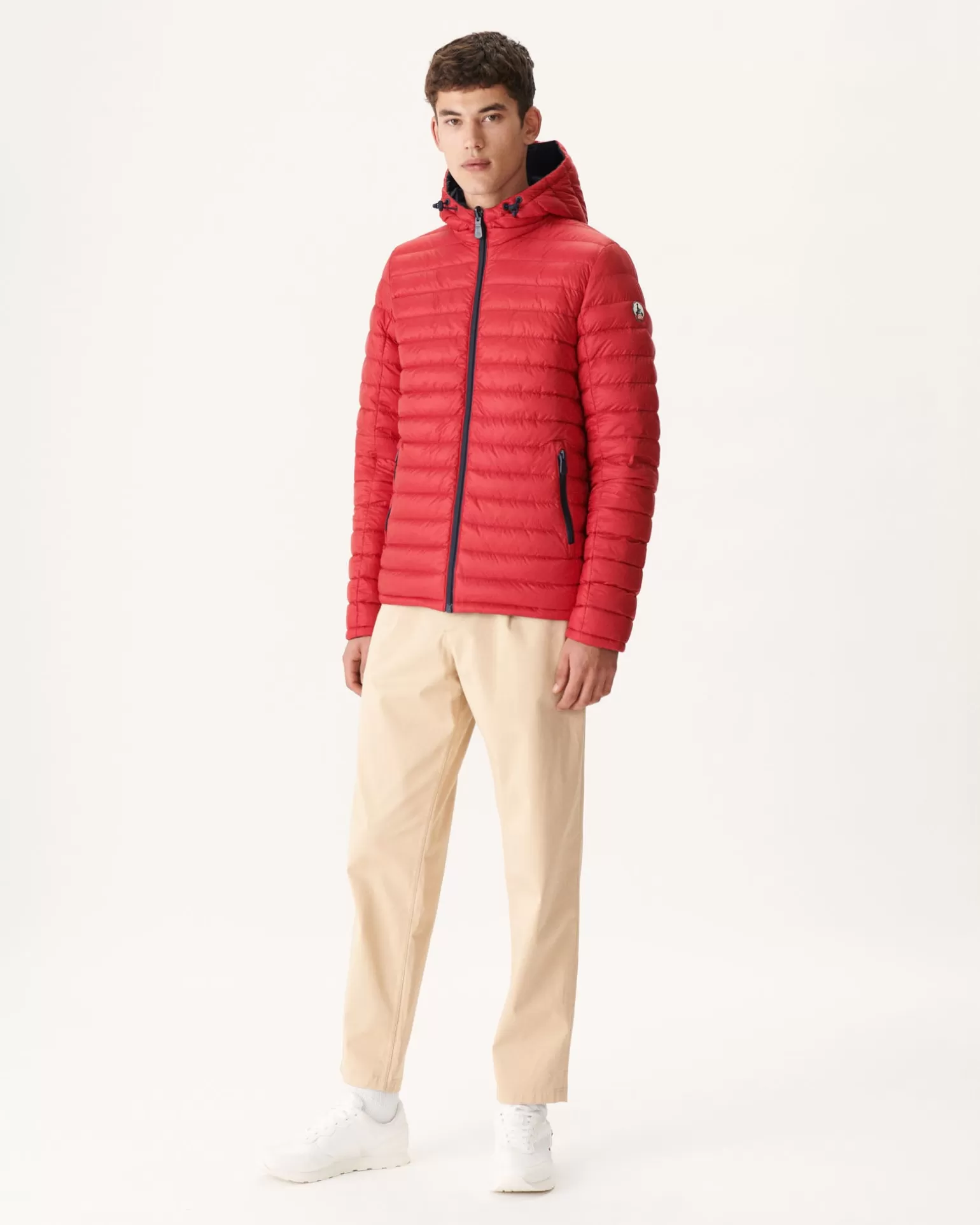 Men JOTT Reversible Hooded Down Jacket Navy/Red Bergen