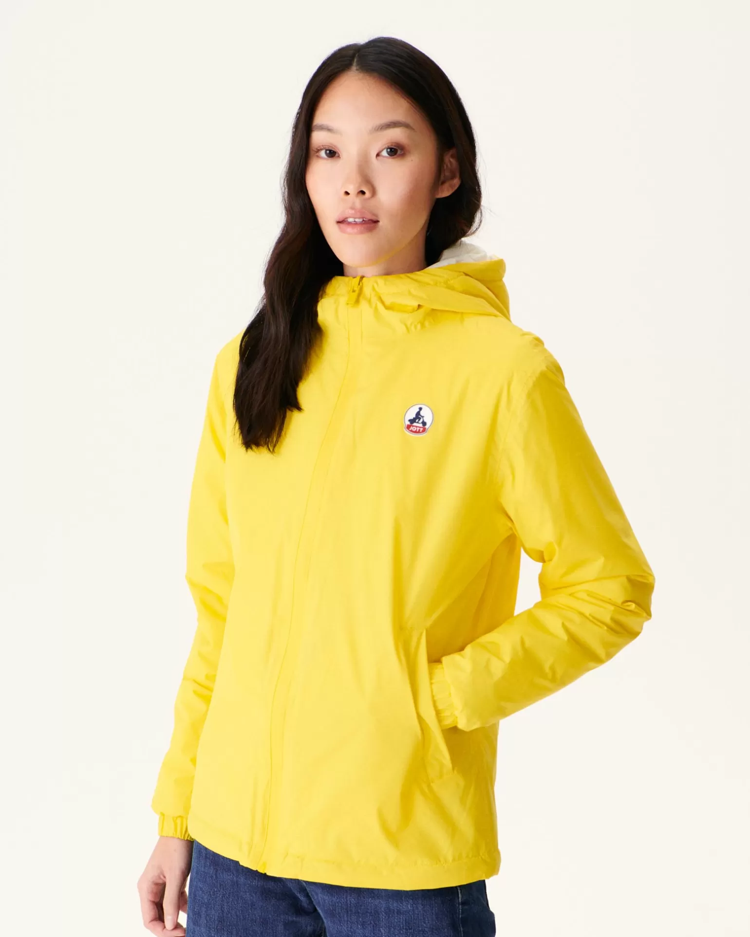 Women JOTT Reversible Hooded Down Jacket Ultralight Lemon/Ecru Kara