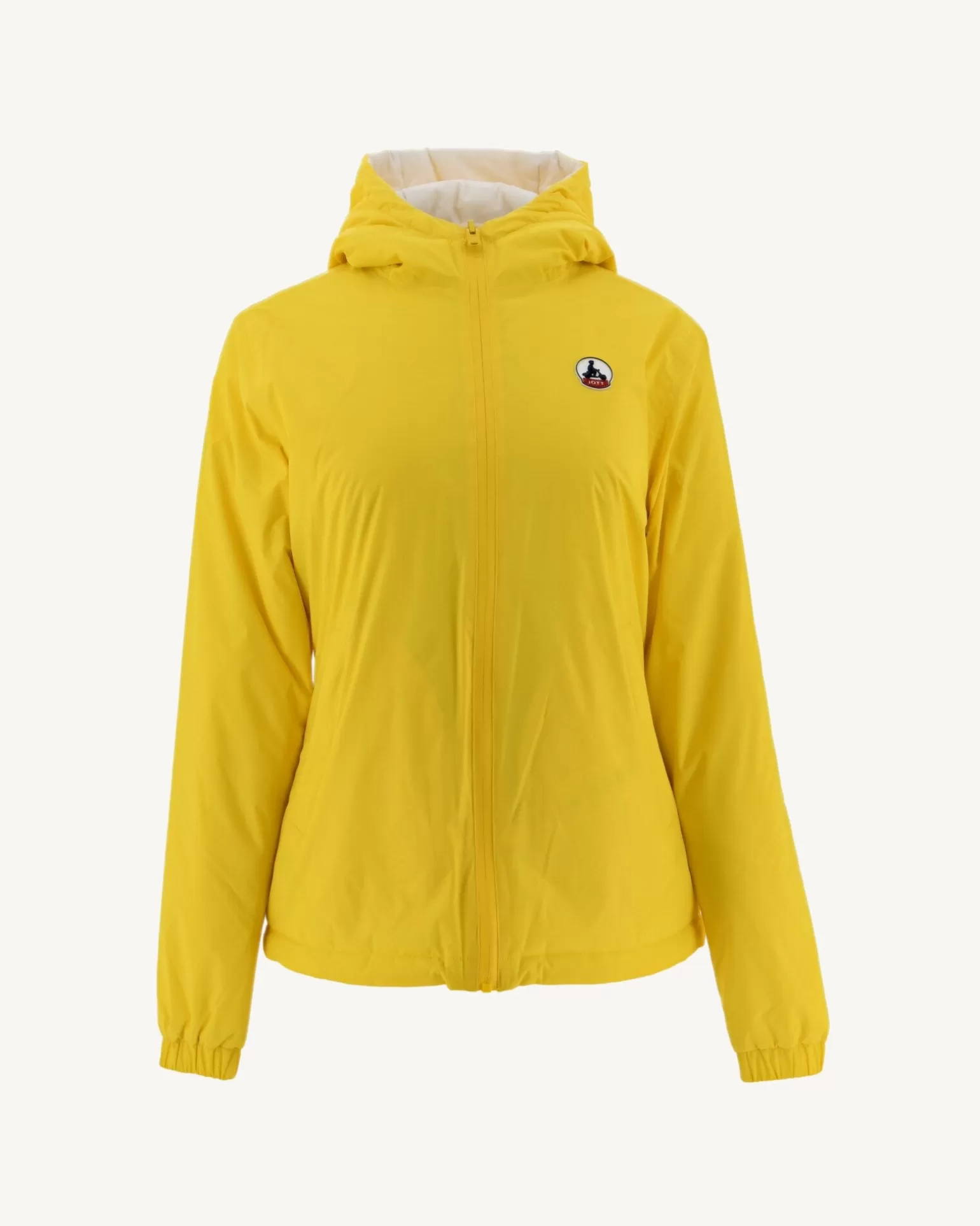 Women JOTT Reversible Hooded Down Jacket Ultralight Lemon/Ecru Kara