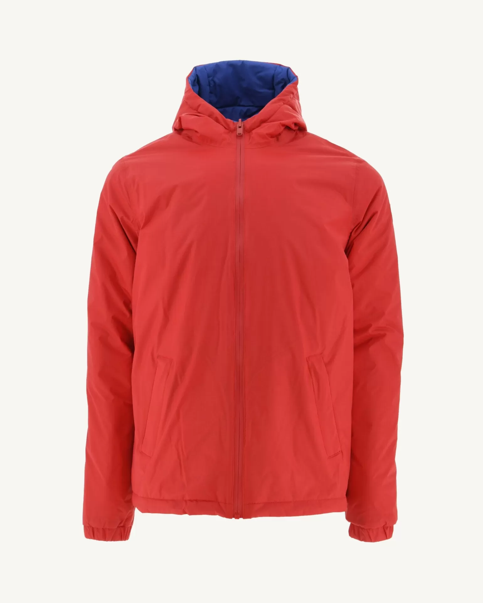 Men JOTT Reversible Ultralight Down Jacket With Hood Bright Red/Dark Denim Vigo