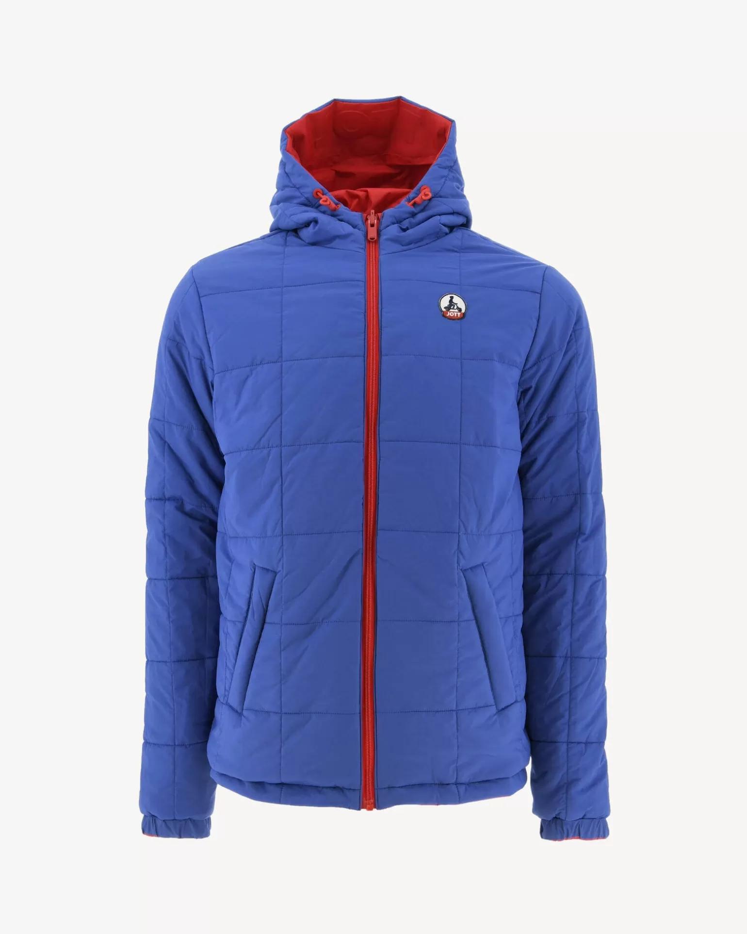 Men JOTT Reversible Ultralight Down Jacket With Hood Bright Red/Dark Denim Vigo