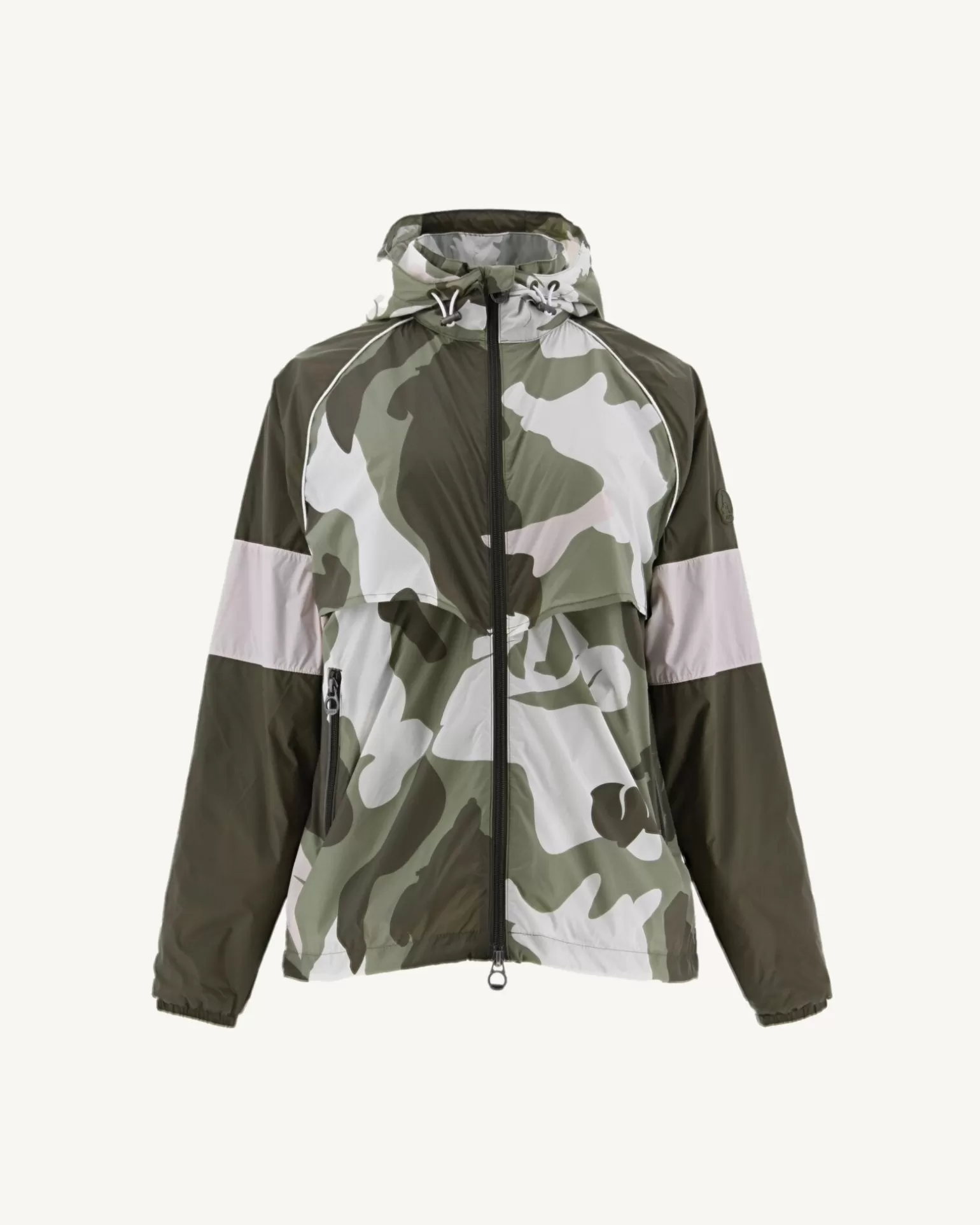 Women JOTT Scirocco Light Khaki Camo Hooded Windbreaker