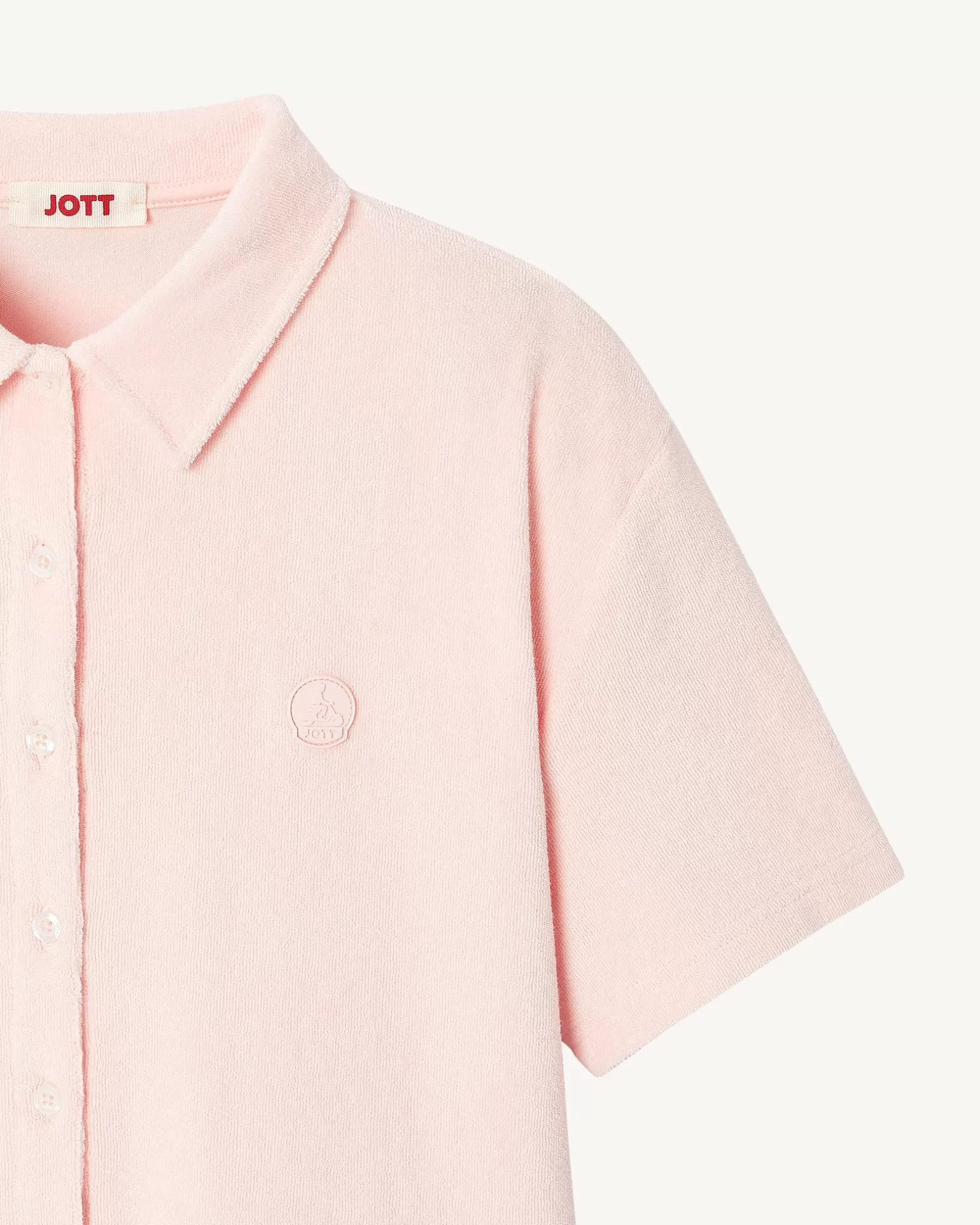 Women JOTT Short Terrycloth Shirt Light Pink Nova