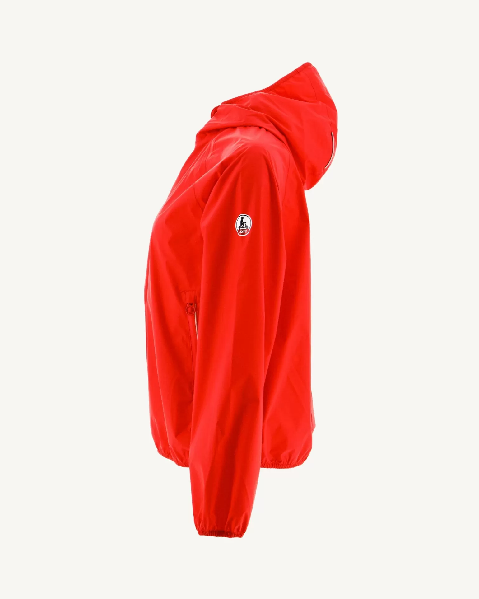 Women JOTT Singapore Bright Red Pouchable Waterproof Jacket