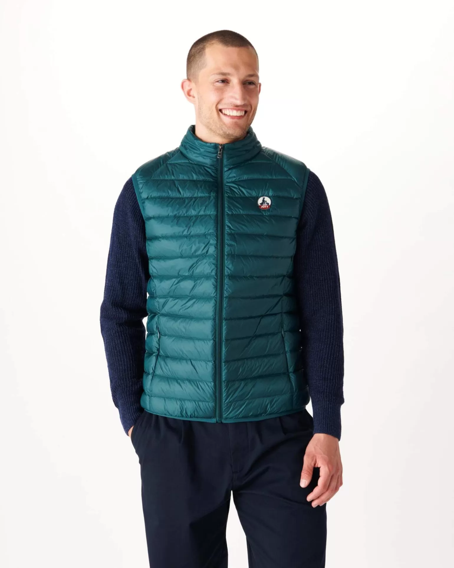 Men JOTT Sleeveless Down Jacket Dark Green Tom