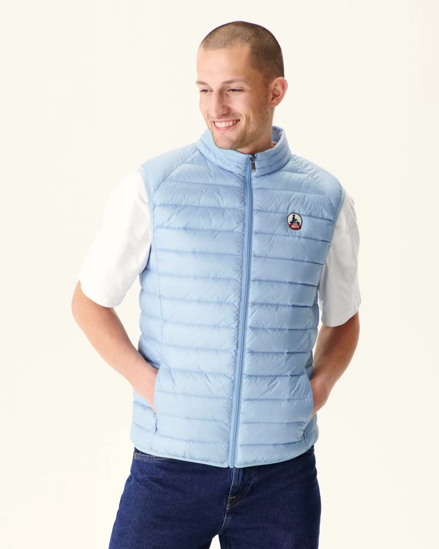 Men JOTT Sleeveless Padded Jacket Light Blue Tom