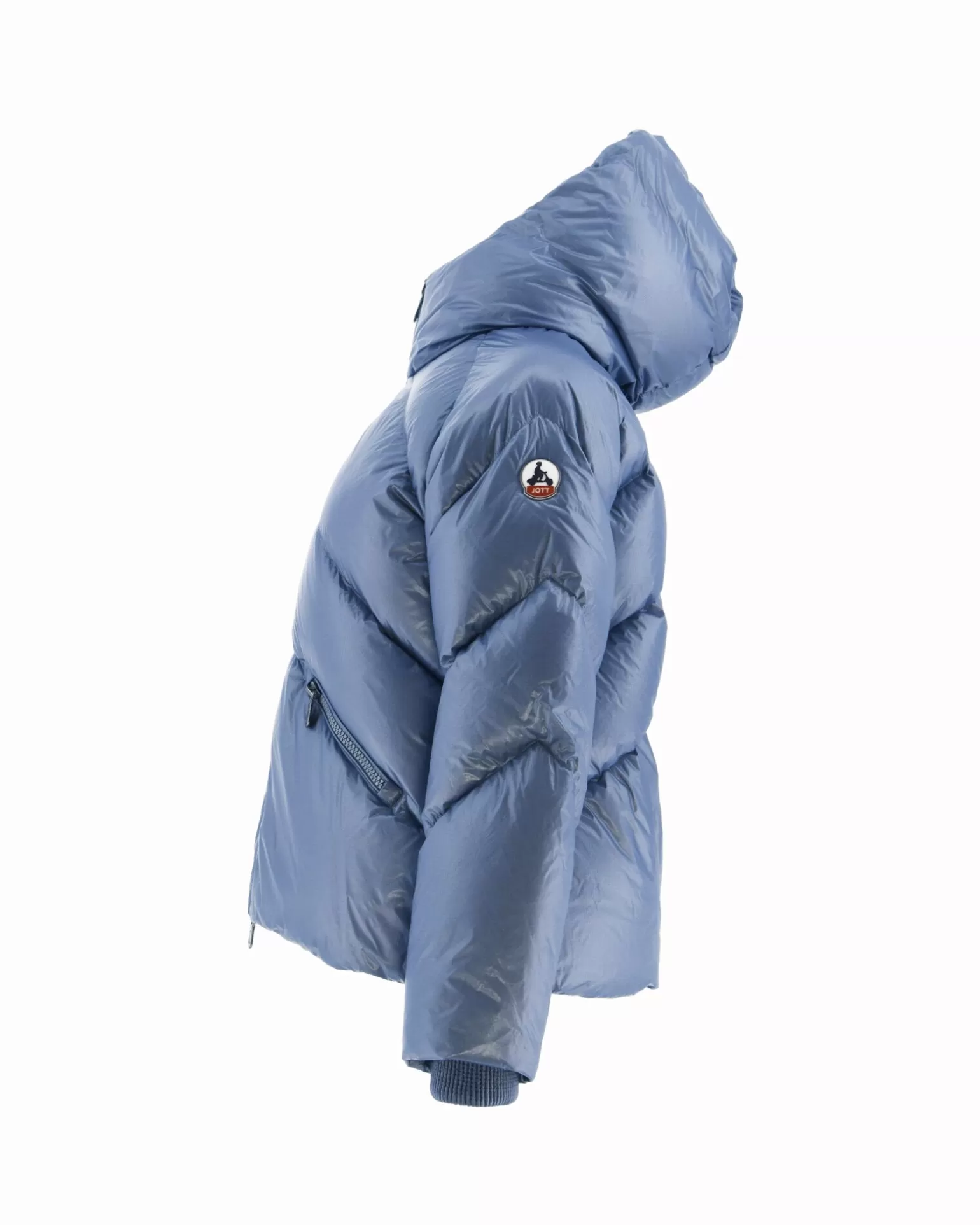 Women JOTT Stellar Washed Blue Hooded Puffer Jacket