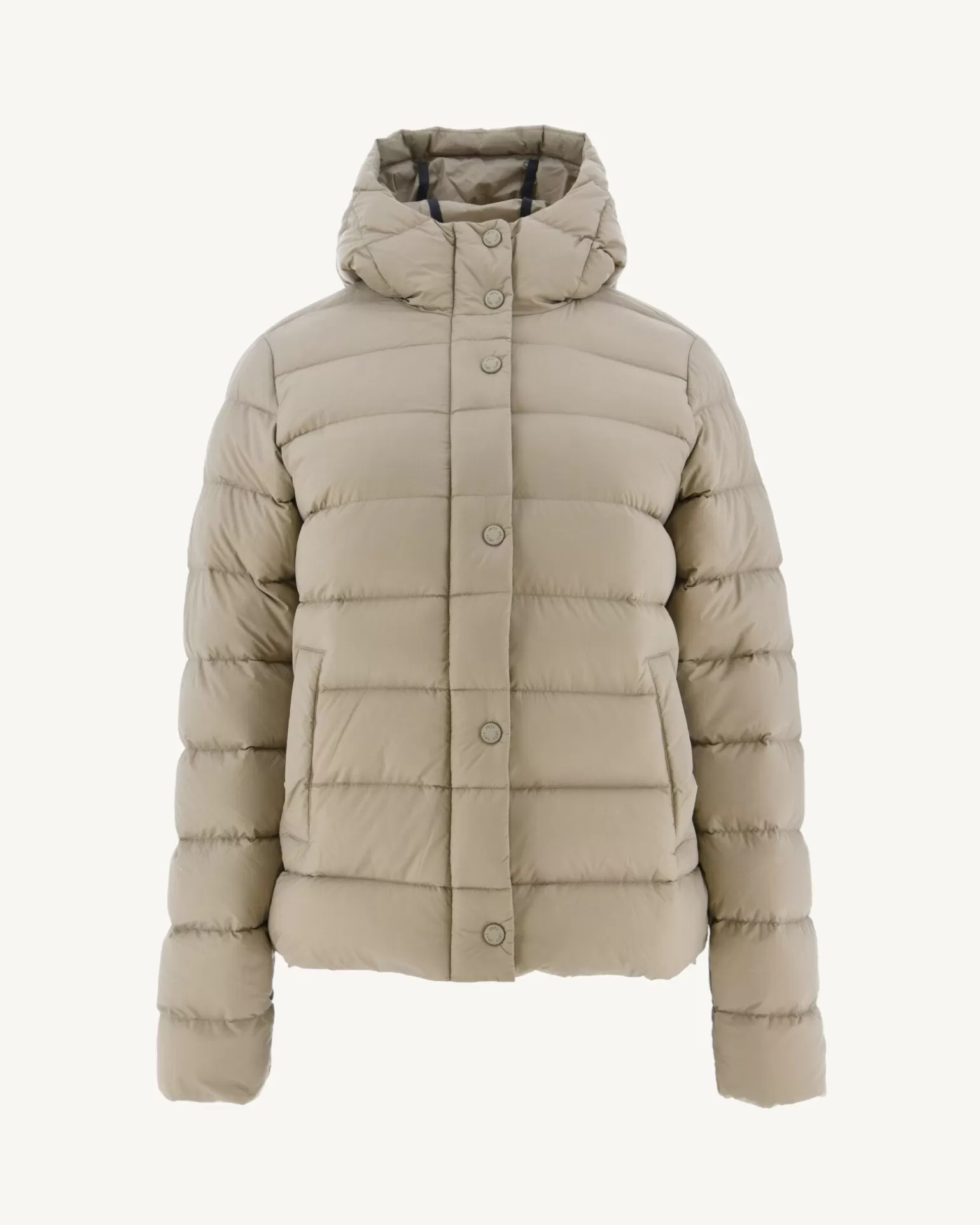 Women JOTT Straight Hooded Padded Jacket Beige Jane