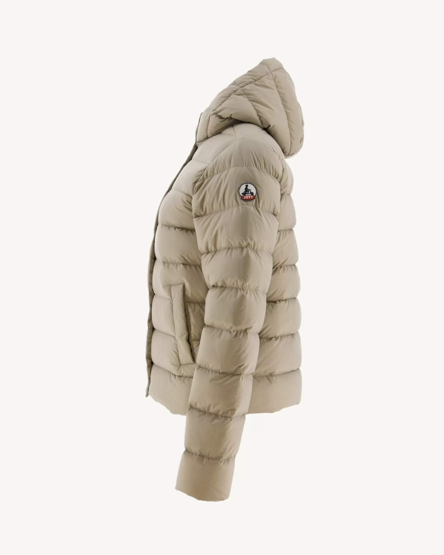 Women JOTT Straight Hooded Padded Jacket Beige Jane