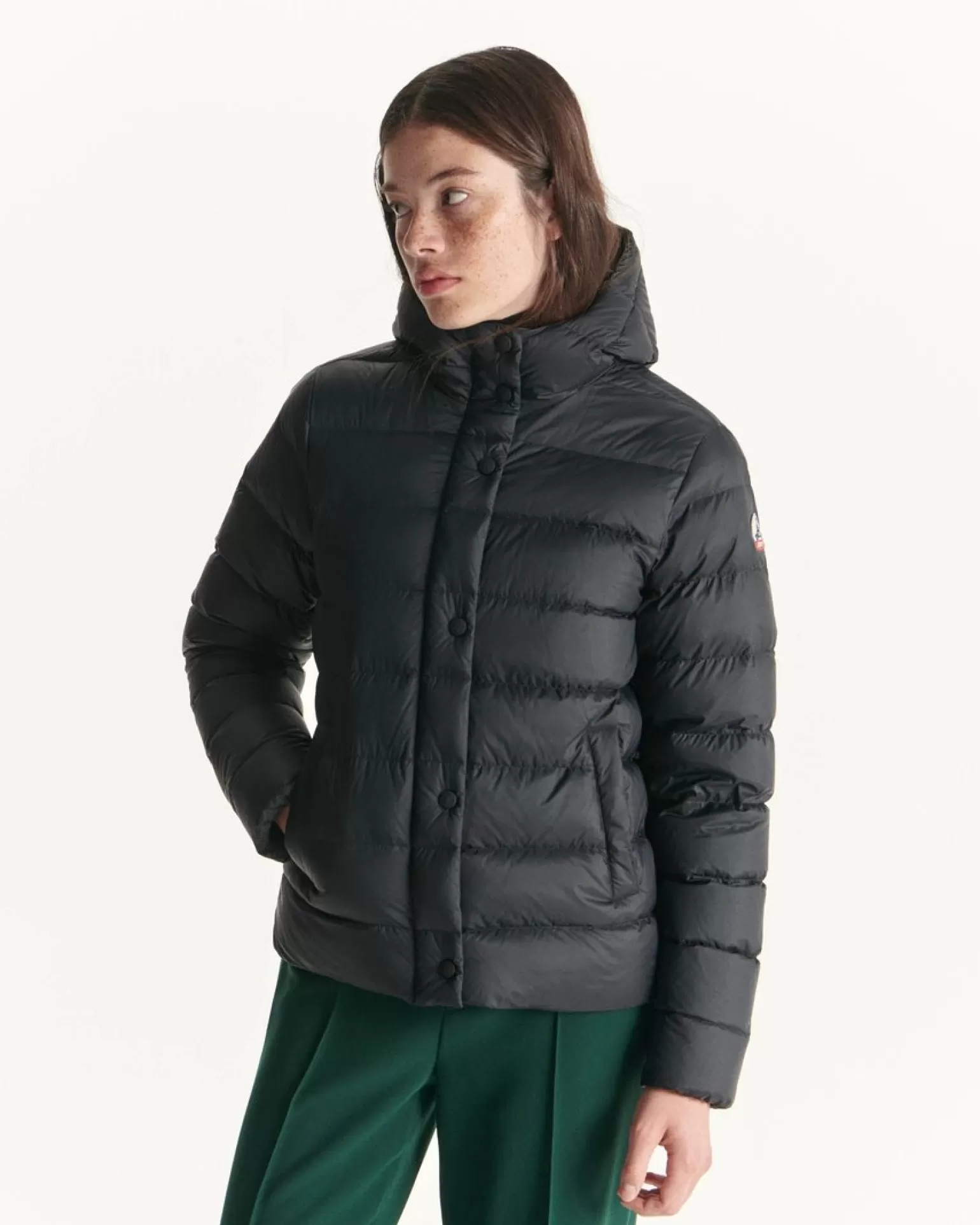 Women JOTT Straight Hooded Padded Jacket Black Jane