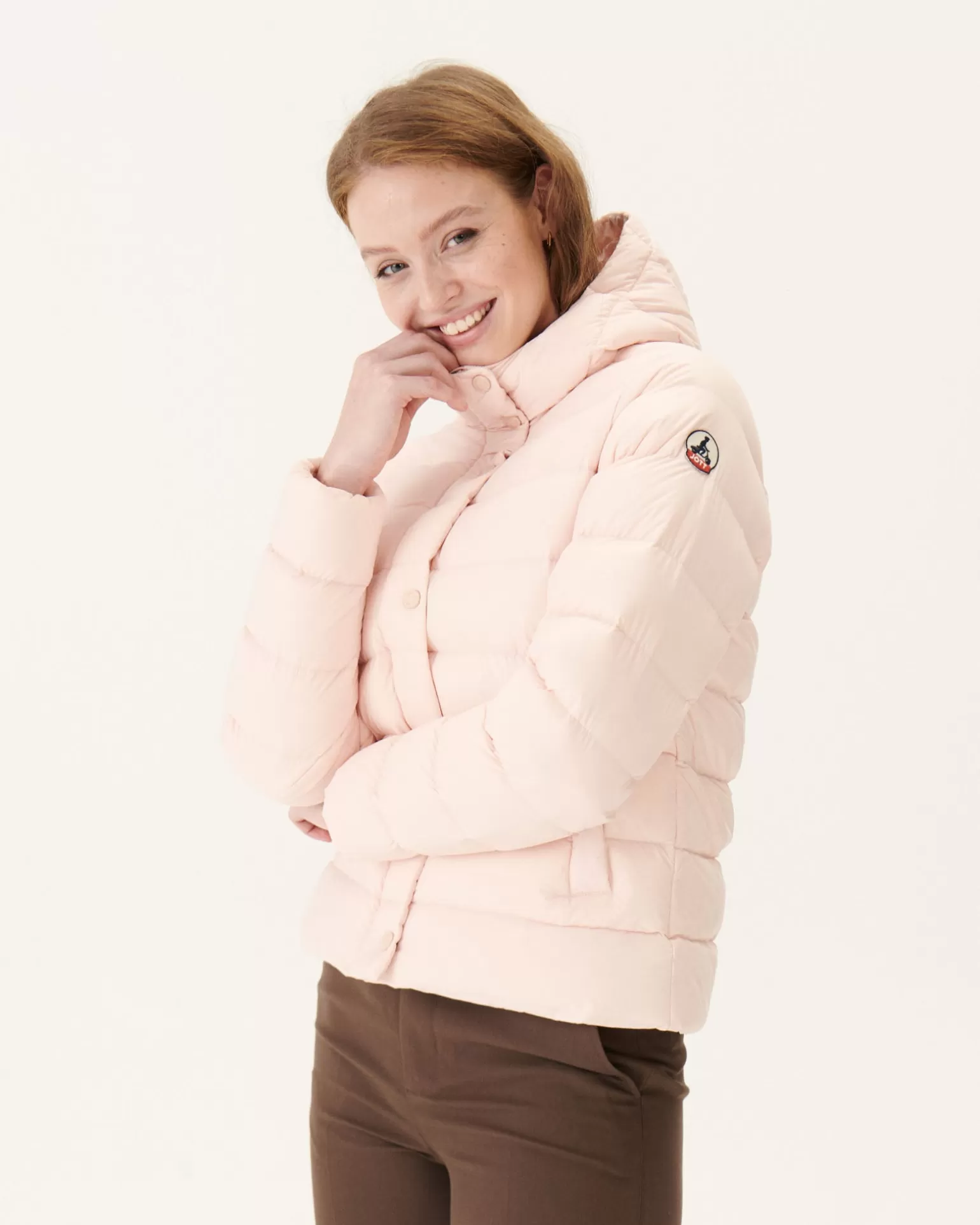 Women JOTT Straight Hooded Padded Jacket Light Pink Jane