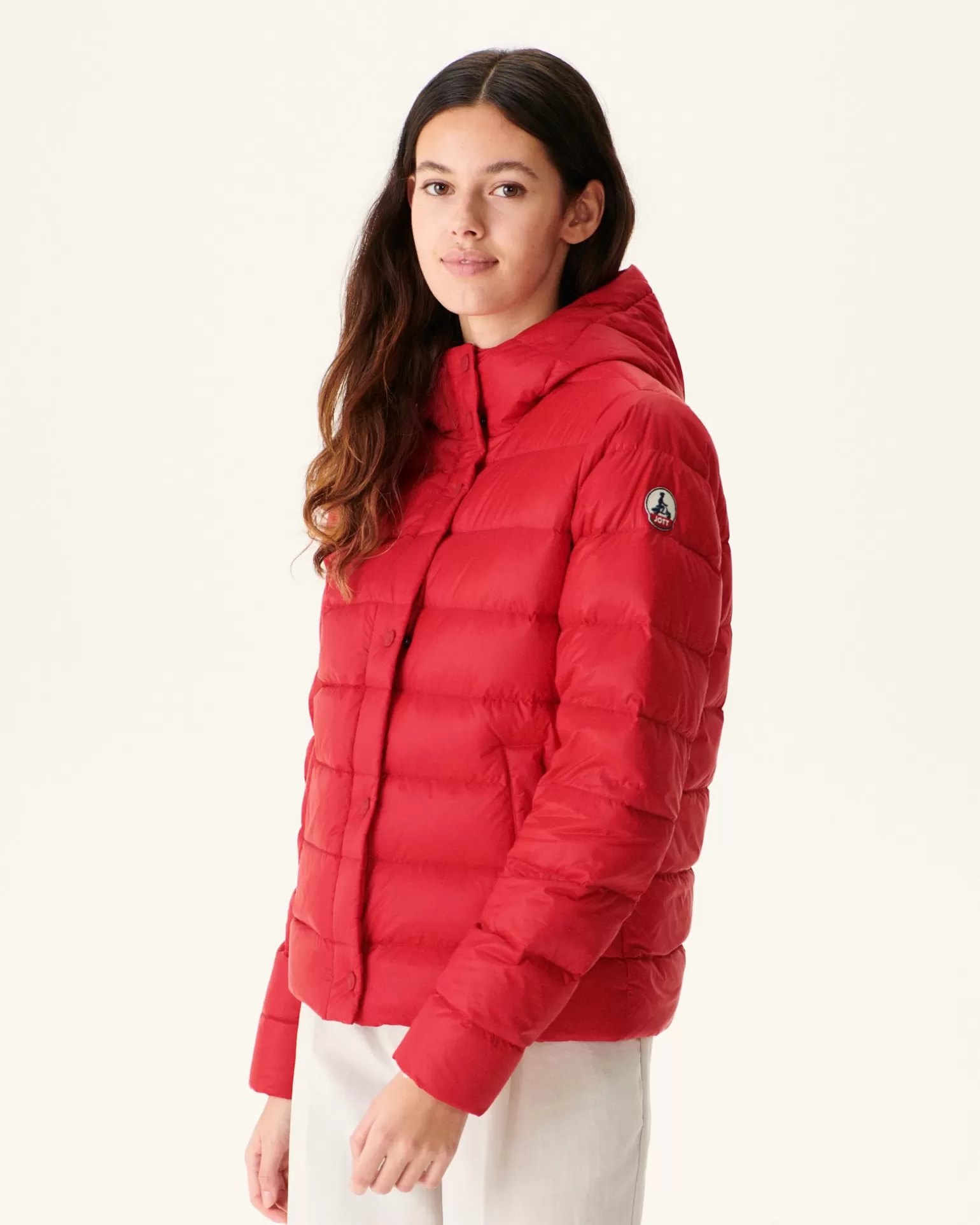 Women JOTT Straight Hooded Padded Jacket Rouge Jane