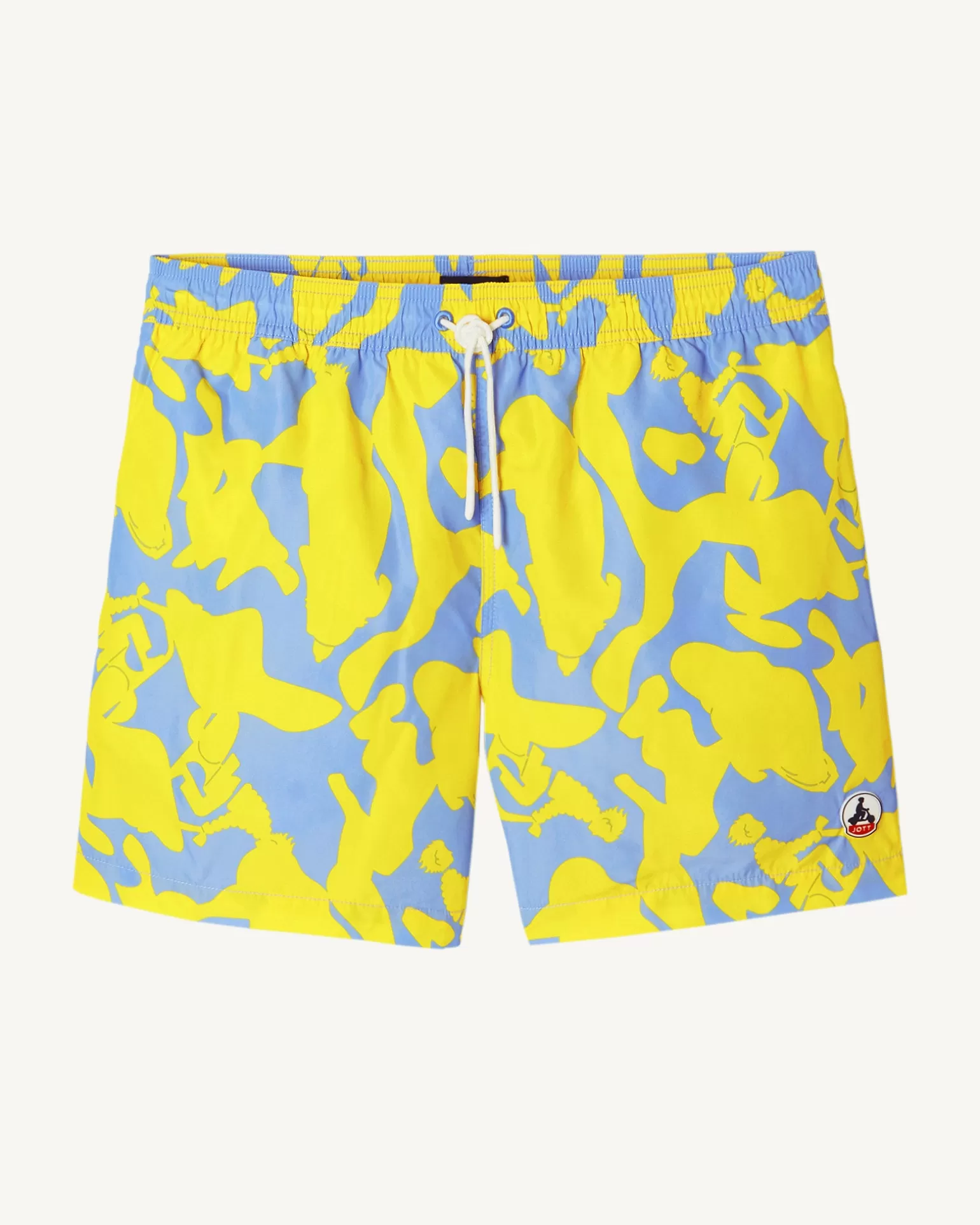 Men JOTT Swim Shorts Camo Light Blue/Citron Biarritz