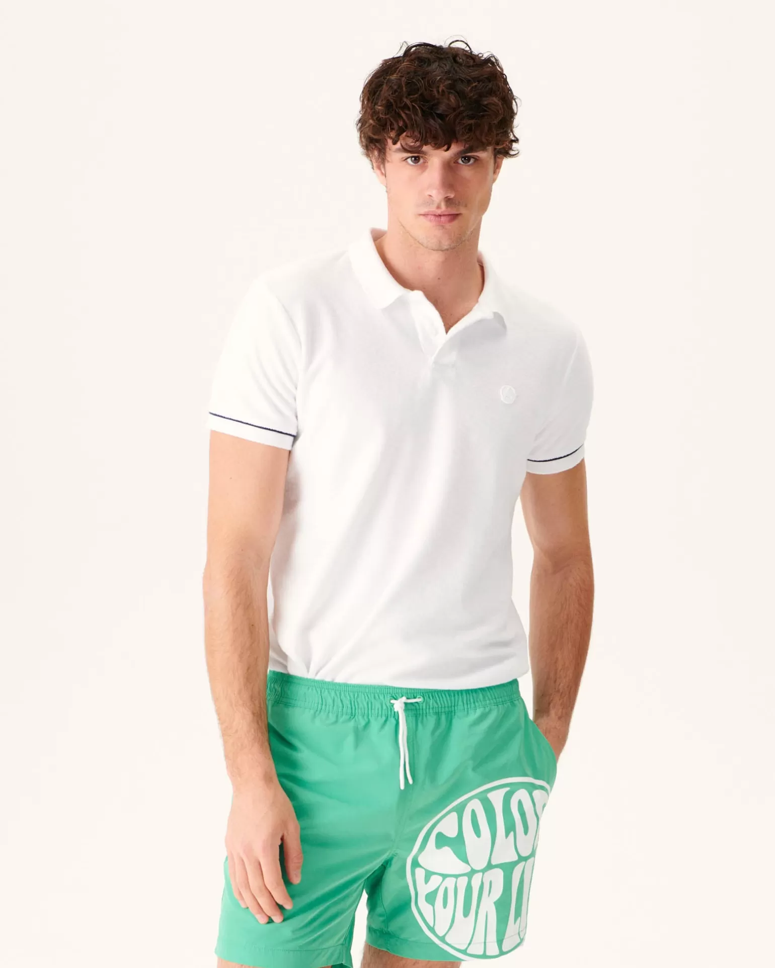 Men JOTT Swim Shorts Green/Funday White Biarritz