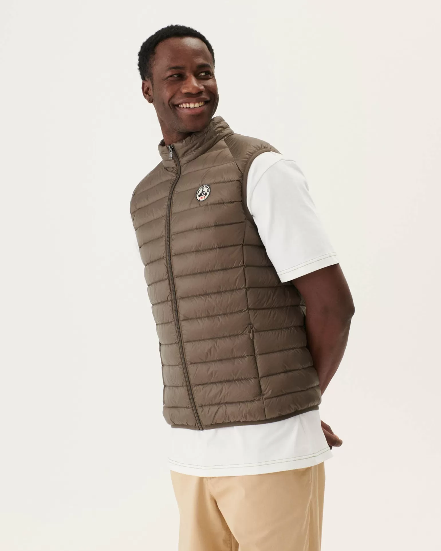 Men JOTT Taupe Sleeveless Down Jacket Tom