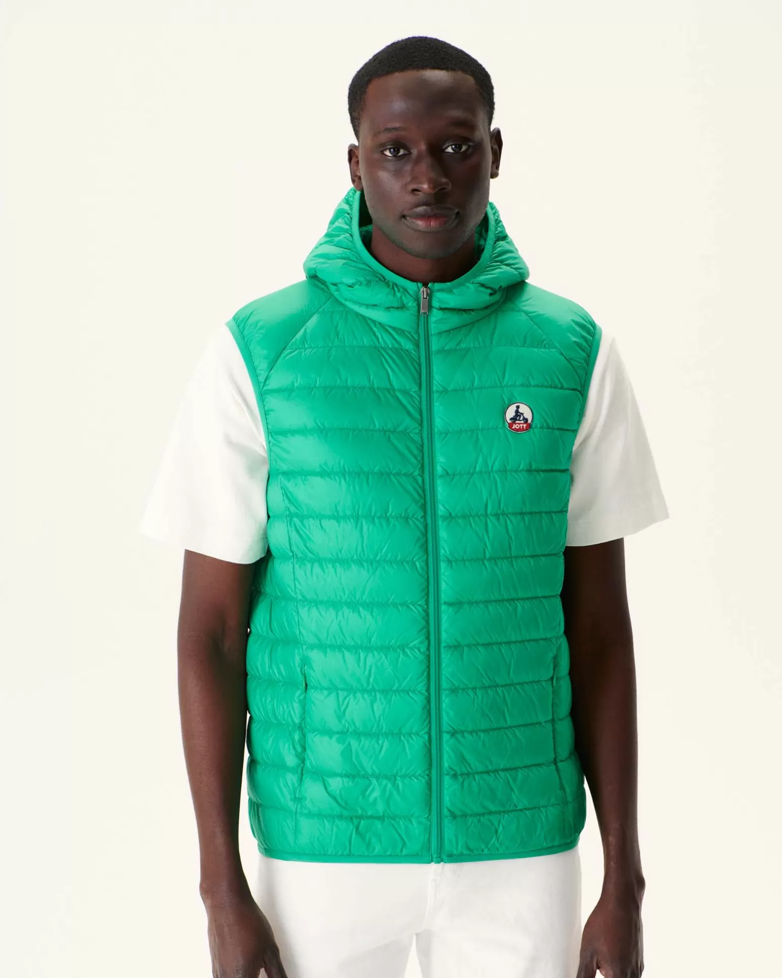 Men JOTT Vert Pat Hooded Sleeveless Down Jacket