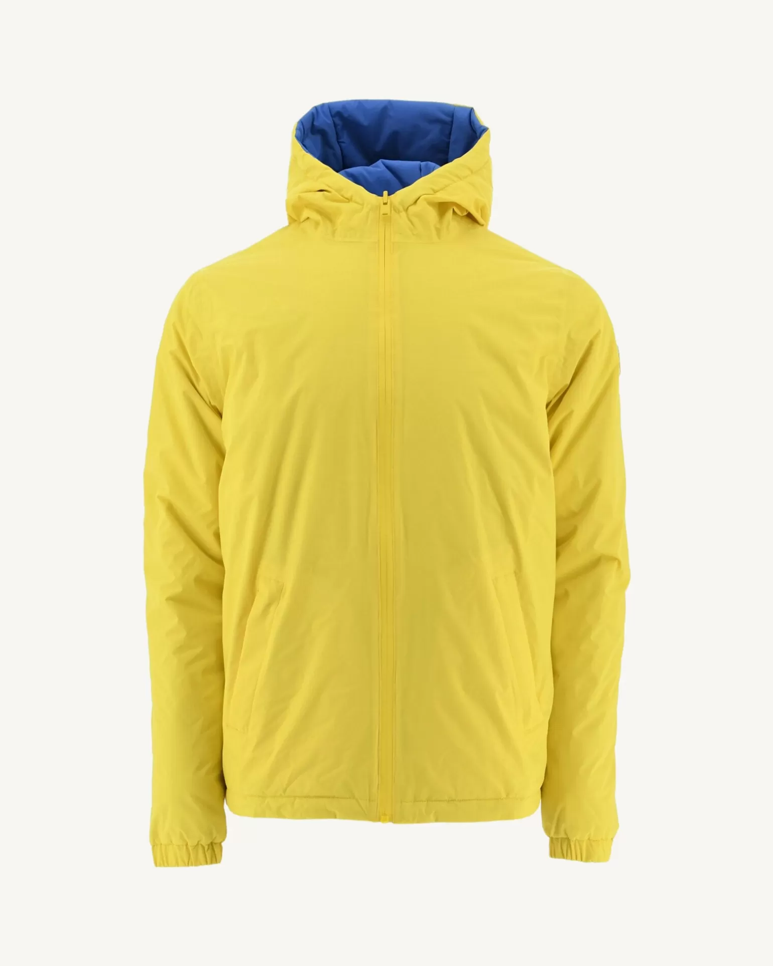 Men JOTT Vigo Lemon/Azure Reversible Hooded Ultralight Down Jacket